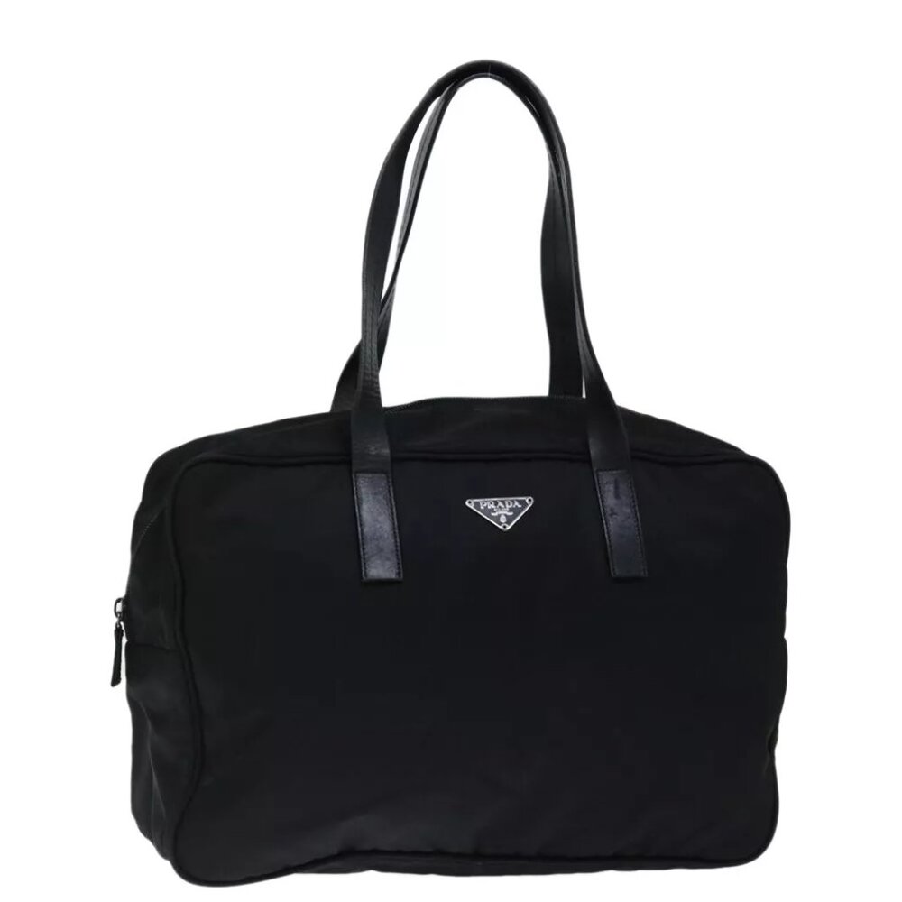 PRADA Hand Bag Nylon Black Auth